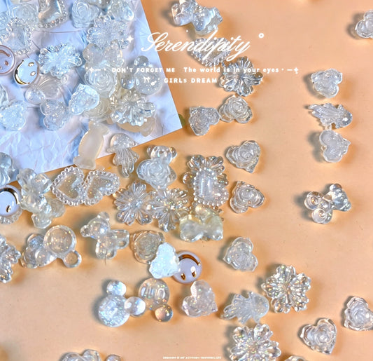 Clear Glittery Roses Love