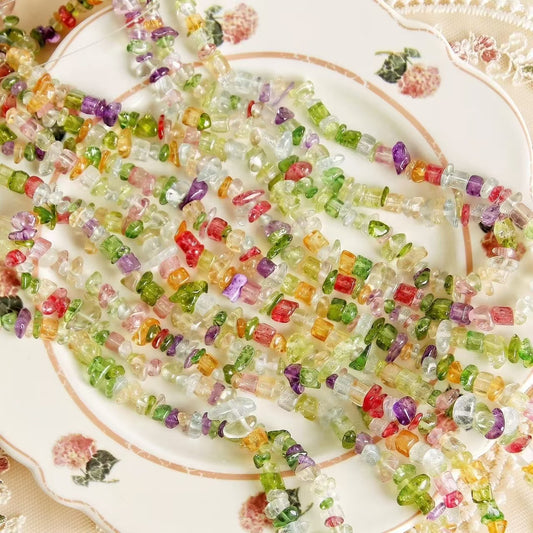 Natural Irregular Chip Stone Beads, Colorful Raw Stone Chain DIY Jewelry Making Supplies