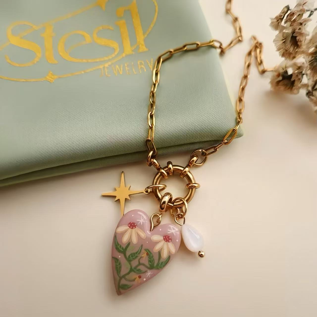 Pre-order New Fashion Butterfly Moon Envelope Heart Charms, Enamel Painted DIY Jewelry Findings, 14K Gold Plated Anti-Tarnish