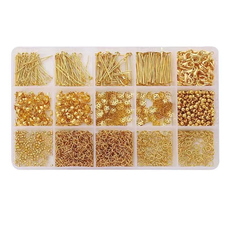 15-Grid DIY Jewelry Findings Kit – Open & Closed Jump Rings for Earrings, Bracelets & Necklaces Making
